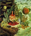 Frida Kahlo Canvas Paintings - The Love Embrace of the Universe the Earth Mexico Me Diego and Mr Xolotl